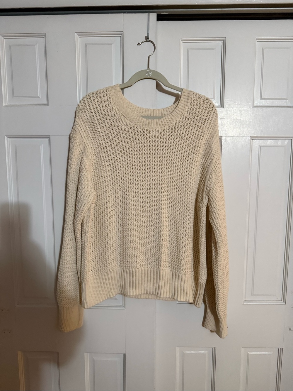 Banana Republic Cream Textured Crewneck Sweater